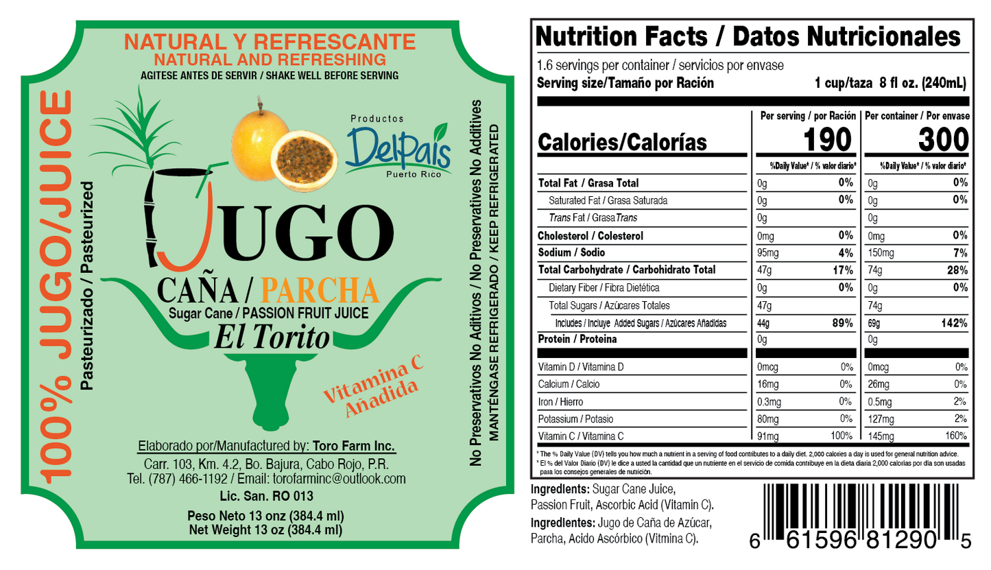 Jugo de Caña con Parcha