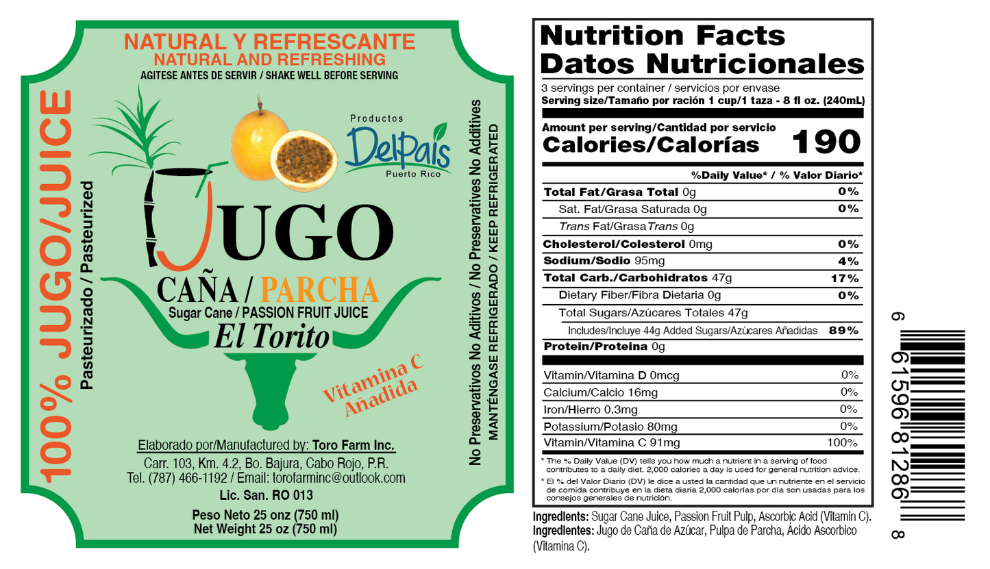 Jugo de Caña con Parcha