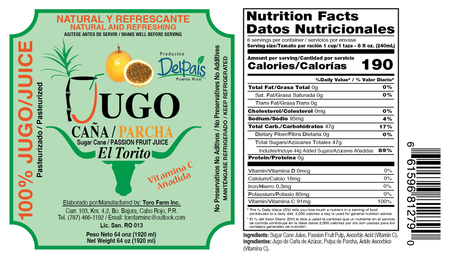 Jugo de Caña con Parcha