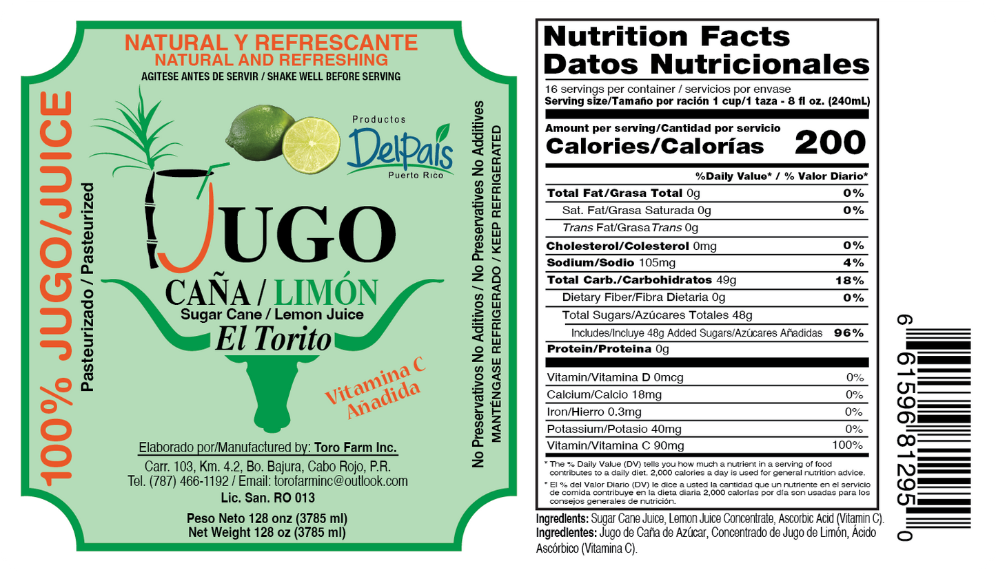 Jugo de Caña con Limón