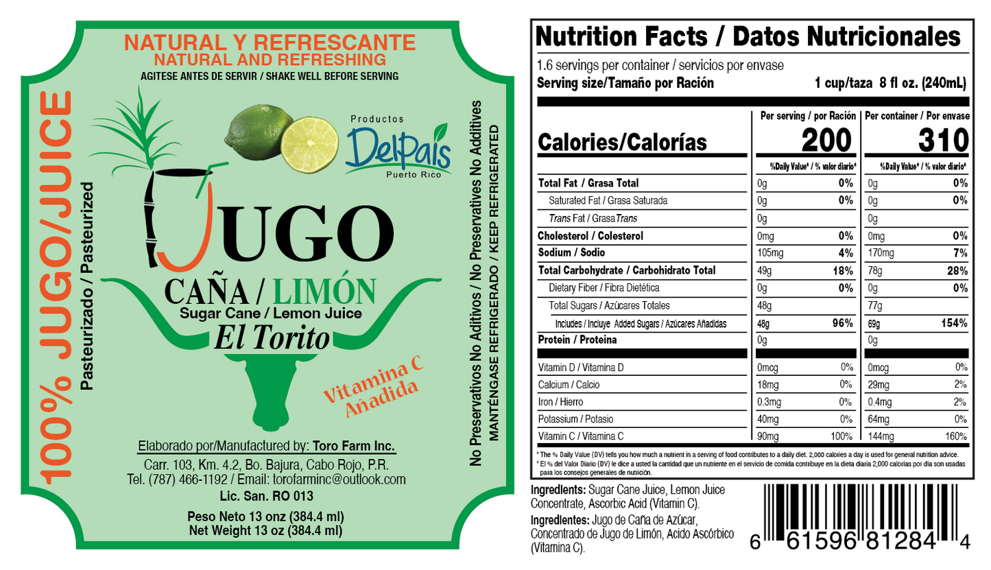 Jugo de Caña con Limón